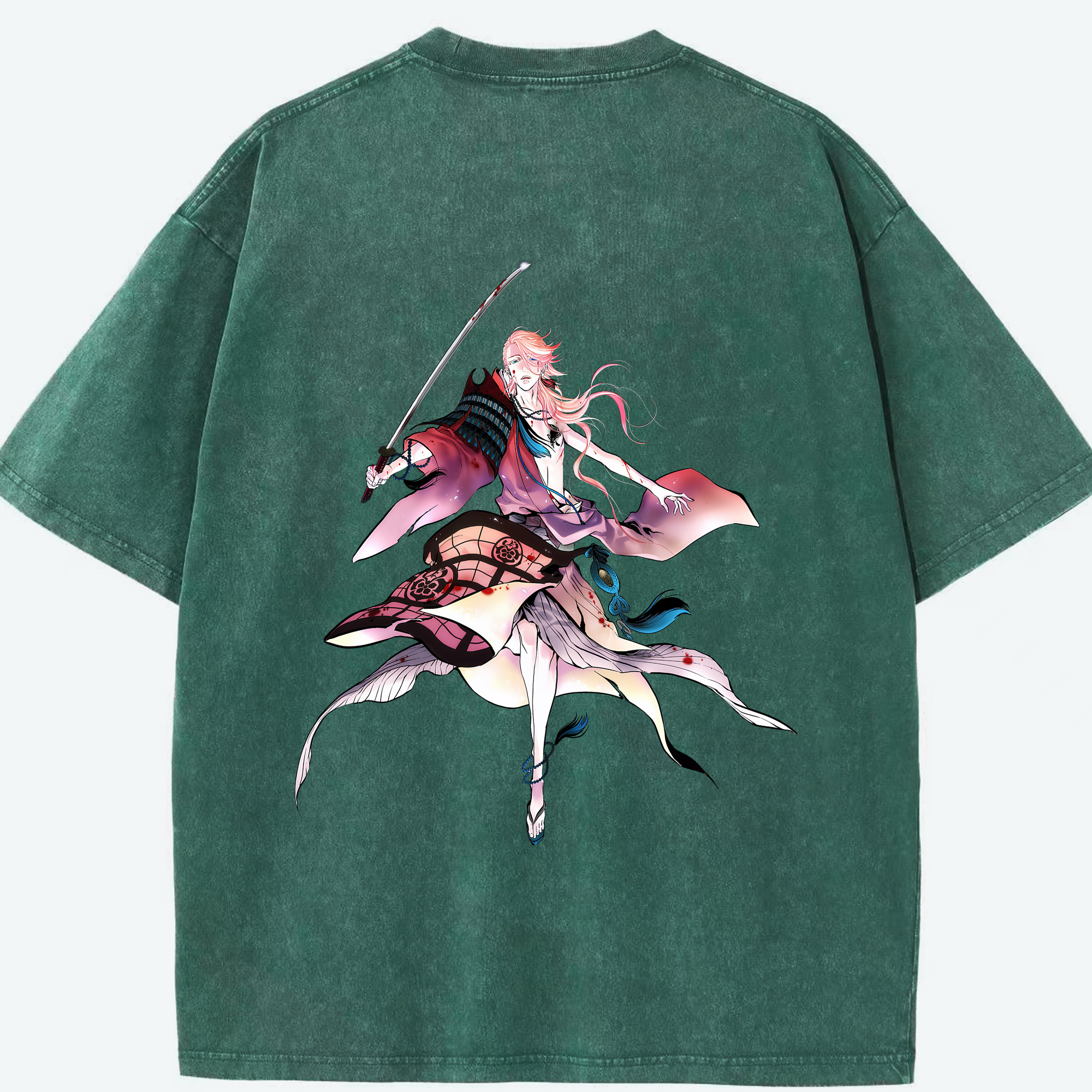 （画像用） 刀剣乱舞 Touken Ranbu 綿100% ヴィンテージ風 半袖Tシャツ（背面プリント）